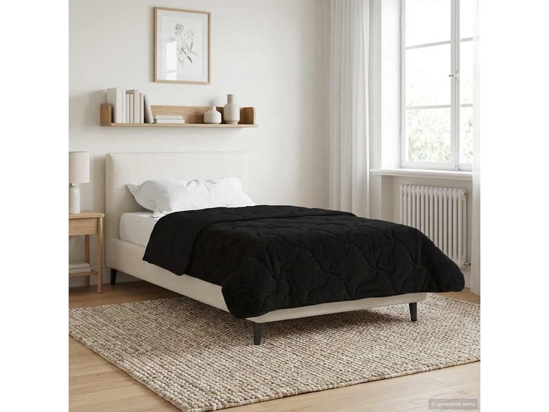  Duvet - couette complet toute l'année matelassé noir 140 x 220 cm  - Conforama D