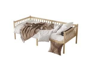 Lit simple 90x200 cm <strong>MODENVIE</strong> <strong></strong> coloris naturel