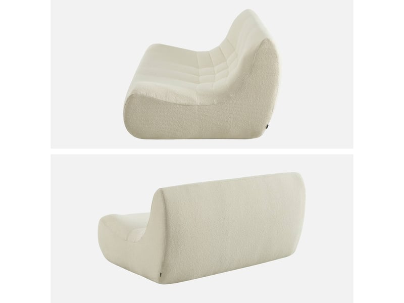 Chauffeuse bouclette texturée 2 places blanc - sokol  - Conforama C