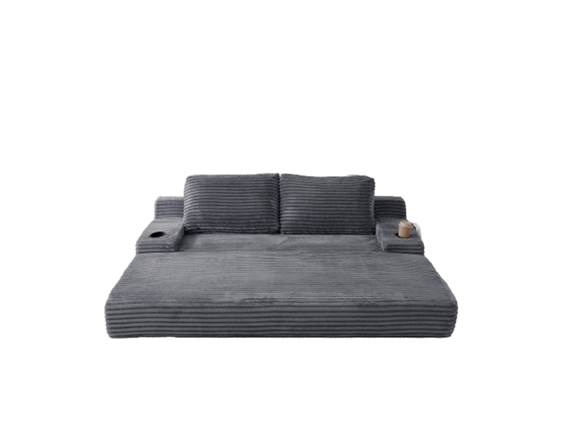  Canapé convertible, canapé-lit, 2 en 1, pour salon, chambre, en velours tricoté, pour intérieur, porte-gobelets  - Conforama B