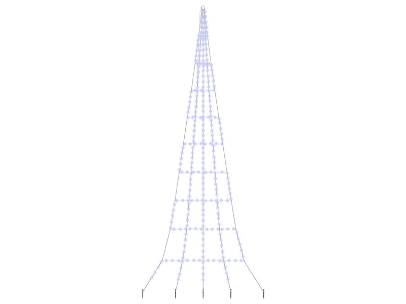  Arbre de noël, sapin de noël led avec piquets au sol bleu 511 cm métal  - Conforama A