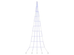 Arbre de noël, sapin de noël led avec piquets au sol bleu 511 cm métal