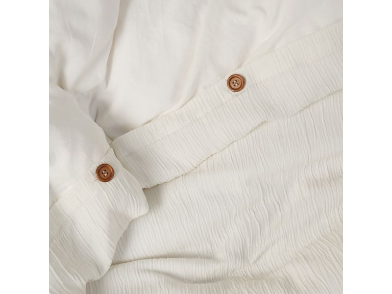  Parure housse de couette 260x240cm + 2 taies 100% gaze de microfibre uni blanc pur - nathea NATHEA - Conforama C