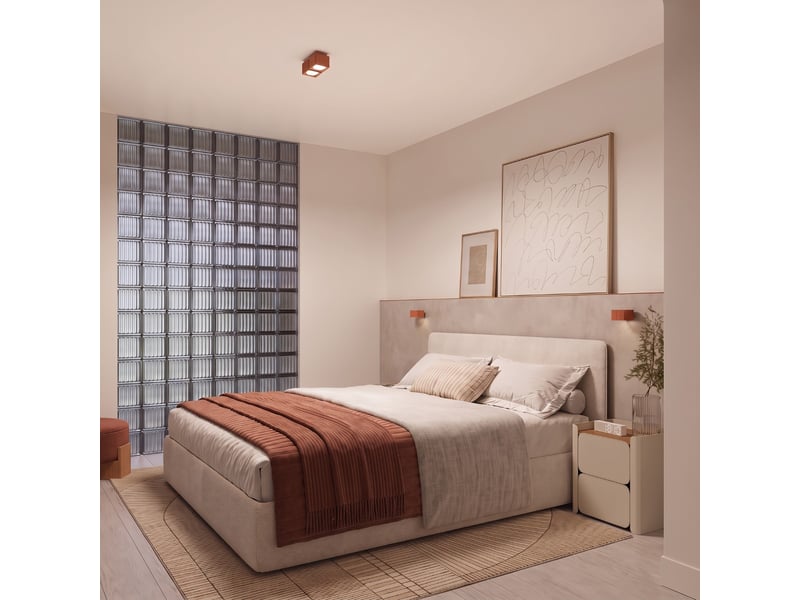 Plafonnier riff 1 ocre rouge gx53 aluminium moderne 6x10x10cm SL.3060 - Conforama C