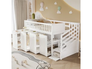 Lit superposé 90x200 cm <strong>MIVRAY </strong>  <strong></strong> coloris blanc