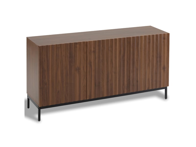 Meuble de cuisine muvano, buffet 3 portes 150 cm, façades ondulées, étagères réglables - Conforama A