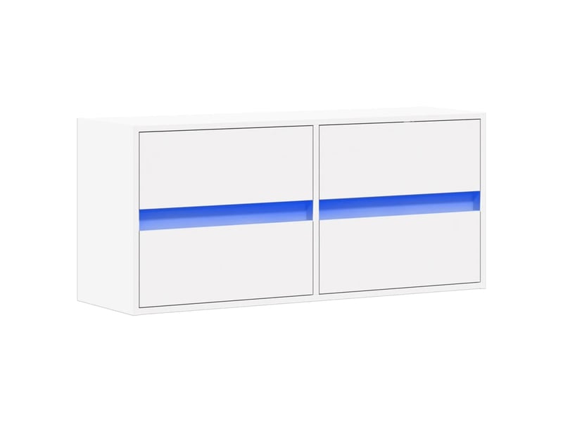 Meuble tv - banc tv - meuble de rangement mural avec lumières led blanc 100x31x45 cm - Conforama C