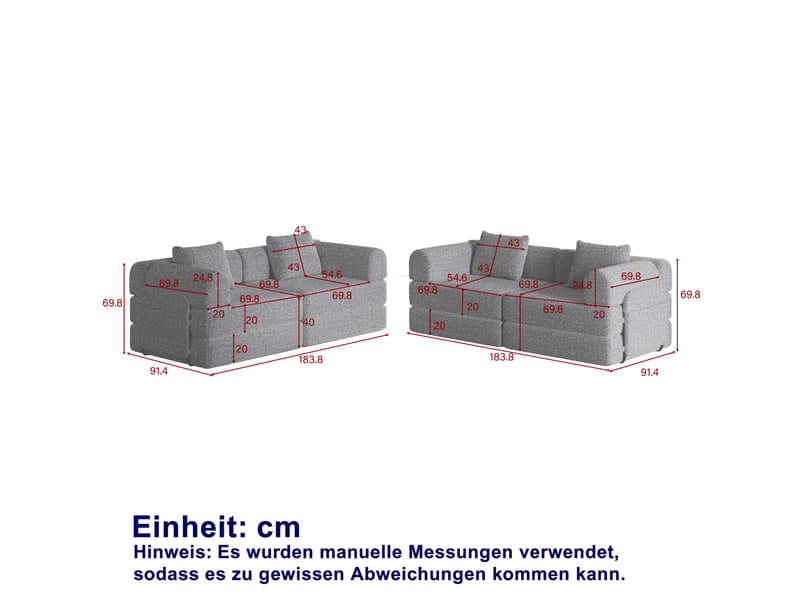  Canapé droit convertible 4 places en tissu gris avec rangement d'accoudoir, modulable pour votre salon  - Conforama C