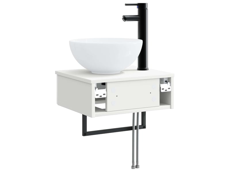 Basin de lavage mural, lavabo blanc 40x35x39 cm bois d'ingénierie - Conforama E