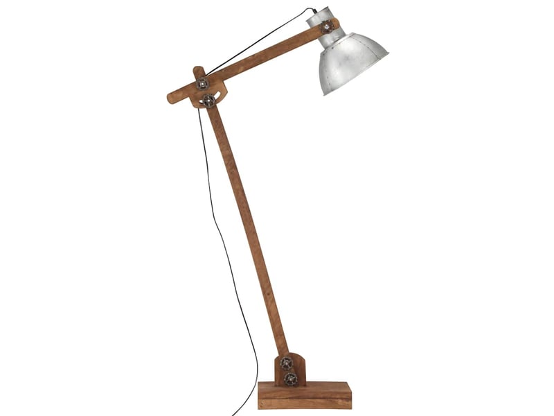  Lampadaire argenté bois de manguier massif e27  - Conforama D