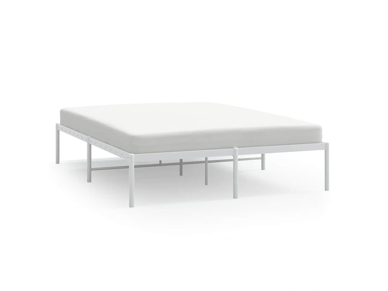  Lit double- lit adulte -  cadre de lit métal sans matelas blanc 150x200 cm  - Conforama A