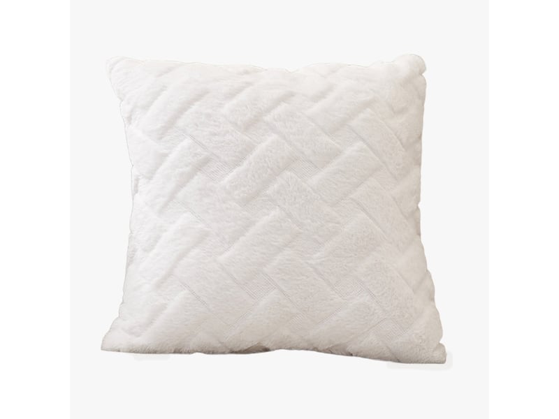  Coussin carré en tissu à motifs blanc 43x43 cm  - Conforama A