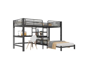 Lit combiné 2x90x200 cm <strong>HAUSS SPOLE</strong>  <strong></strong> coloris noir