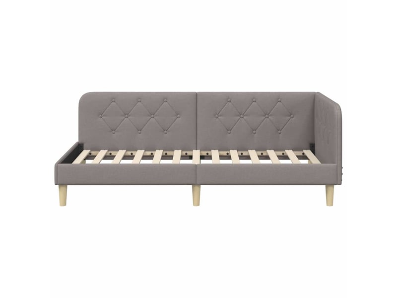  Lit simple- lit adulte -  cadre de lit d'angle taupe 100 x 200 cm tissu  - Conforama D