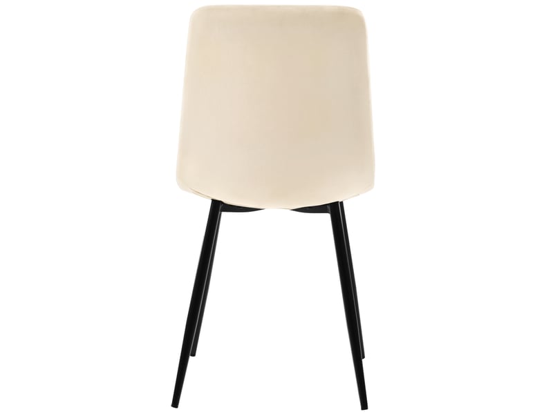  Ensemble table et 4 chaises moderne, table 140 x 80 cm effet marbre blanc, assises beige en velours doux  - Conforama D