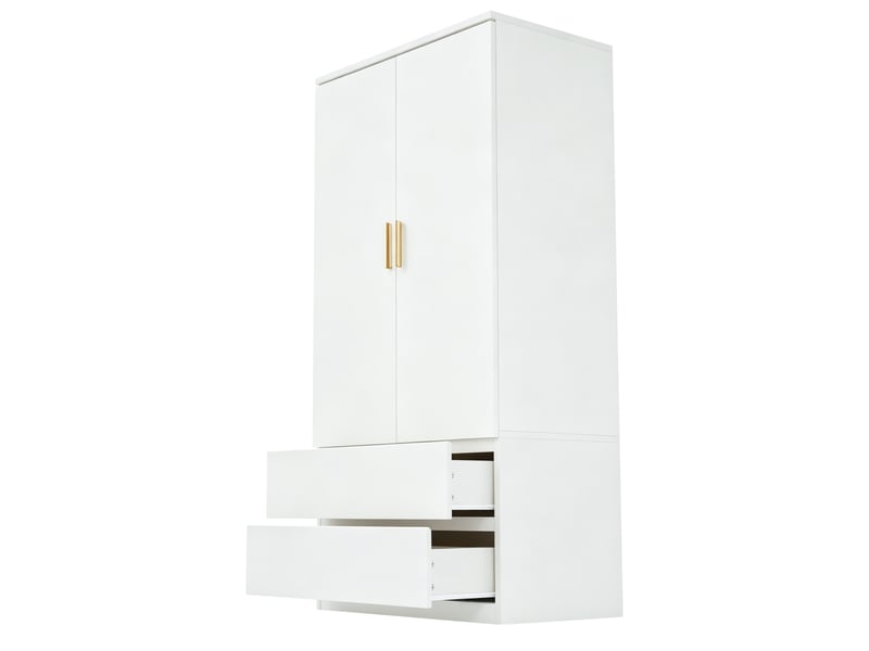  Armoire 70 x 50 x 170 cm - avec 2 tiroirs - avec 2 portes - blanc  - Conforama A