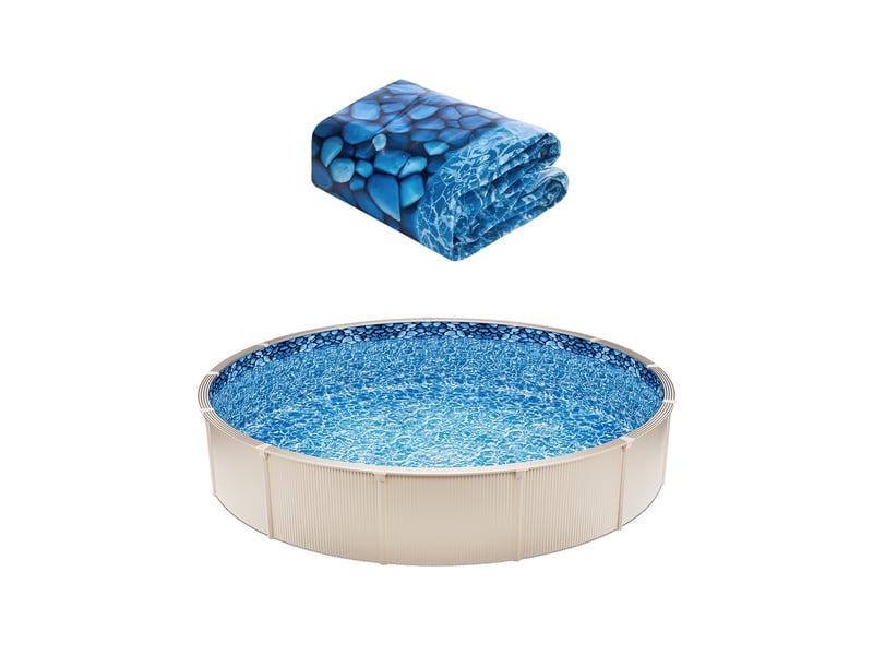  Vevor revêtement de piscine ronde doublure durable style unibead 549x120 cm  - Conforama A