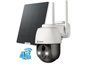 Caméra extérieure ptz solaire 4g lte 2k blanche et noire ip66 détection humaine pir ia