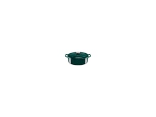 Cocotte ovale fonte émaillée 23x29 cm vert forêt compatible induction