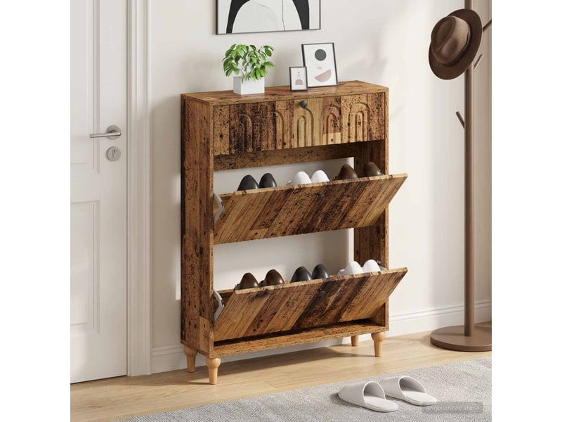  Meuble à chaussure, cabinet à chaussures alkmaar 78x24x103 cm bois d'ingénierie shl4999  - Conforama B