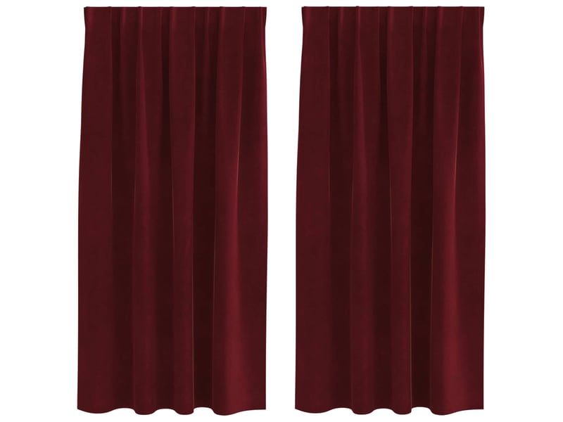  Lot de 2 rideaux, rideaux de fenêtre bordeaux 140 x 175 cm velours cf44003  - Conforama A