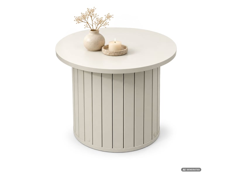 Table basse nubo cachemire 48 cm ronde cannelée 48x48x42 cm NUBO - Conforama A