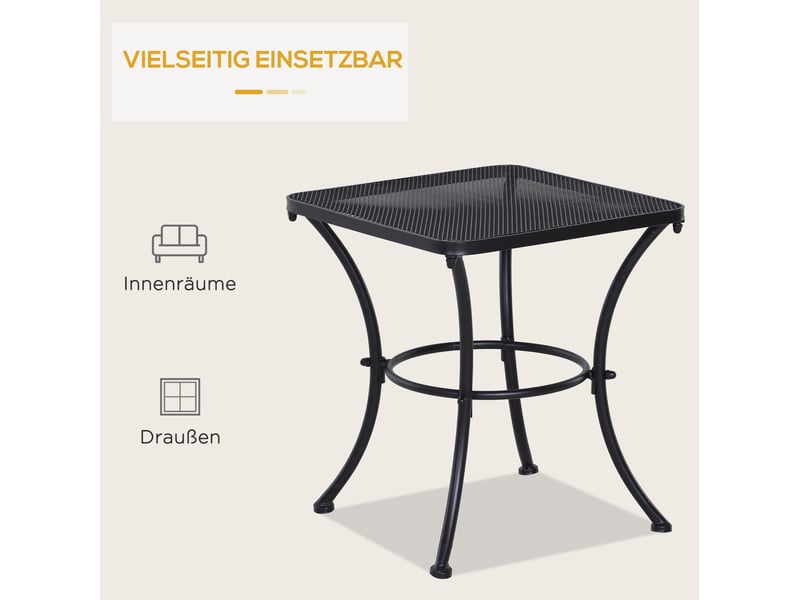  Table d'appoint extérieure en métal noir 45 x 45 x 50 cm pour balcon et terrasse  - Conforama D