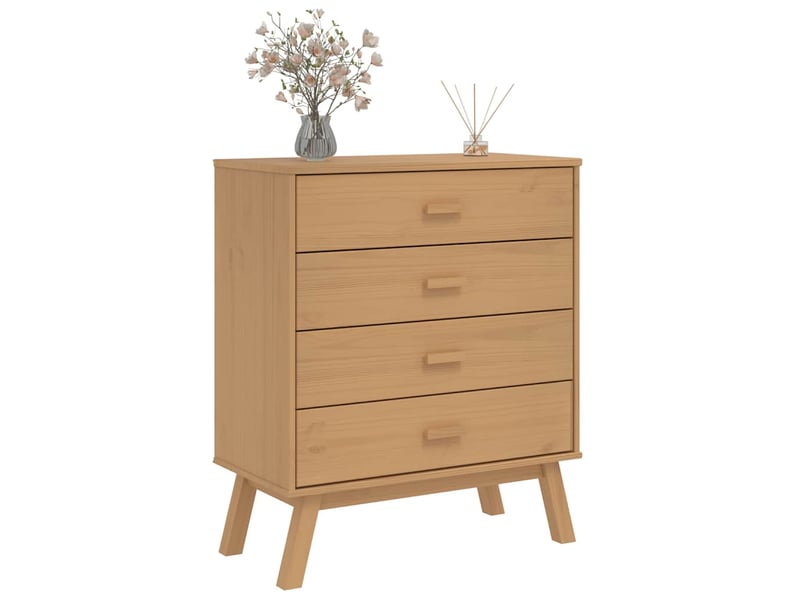  Armoire à tiroirs, commode olden marron bois de pin solide shl66496  - Conforama D