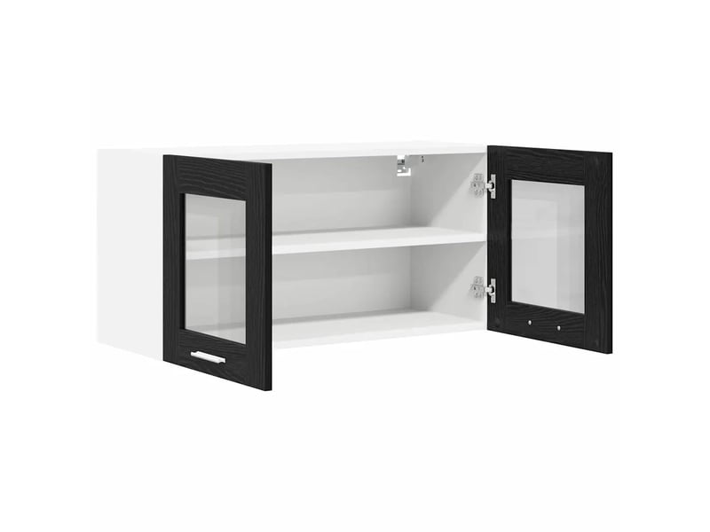  Armoire suspendue moderne grand espace de rangement 80 x 31 x 40 cm en bois d'ingénierie noir 02_0053274  - Conforama B