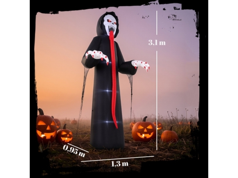  Squelette halloween gonflable 310 cm avec led – déco effrayante pour intérieur et extérieur  - Conforama C