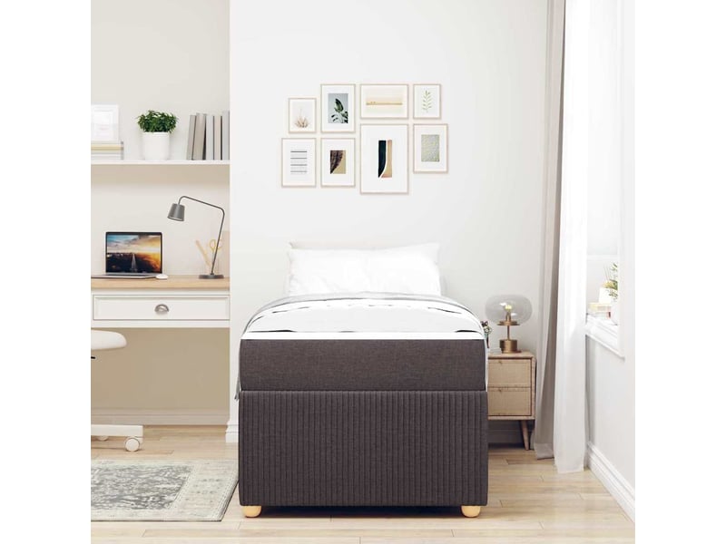  Lit simple- lit adulte -  cadre de lit marron foncé 80 x 200 cm tissu  - Conforama B