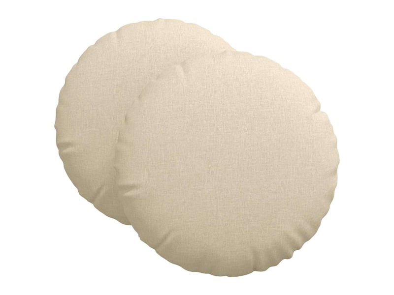 Lot de 2 coussins de siège, coussins décoratifs tissu crème ø80 x 29 cm cf59785 - Conforama A