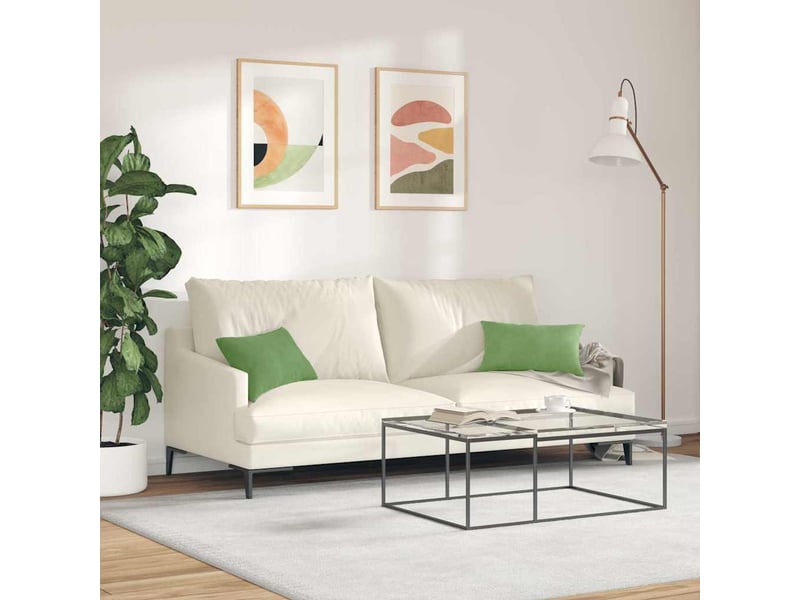 Lot de 2 coussins de canapé, coussins décoratifs vert clair 50 x 30 cm cf59170 - Conforama D