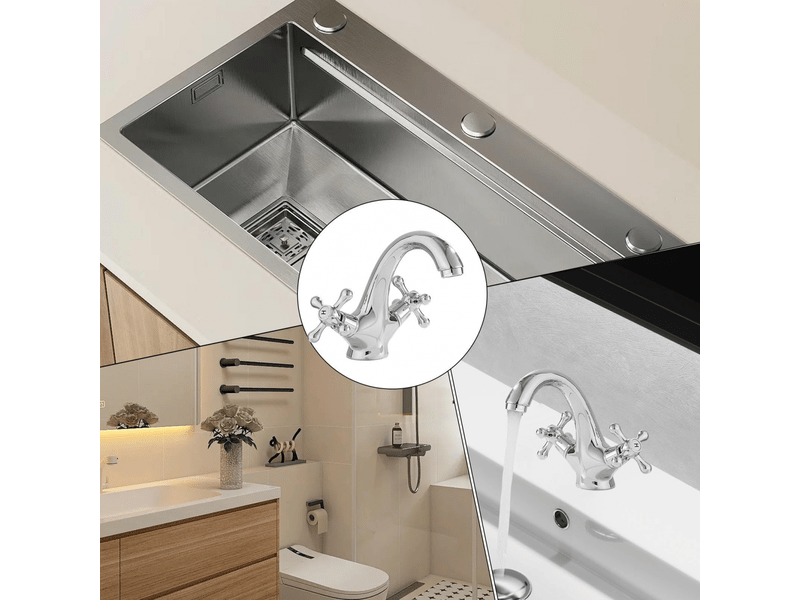  Robinet de cuisine et salle de bains monotrou mélangeur eau chaudefroide en laiton  - Conforama D