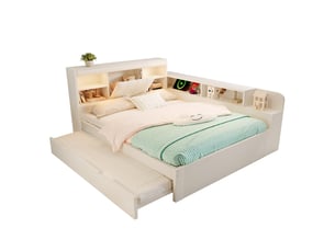 Lit gigogne 140x190 cm BGSRYAO coloris blanc