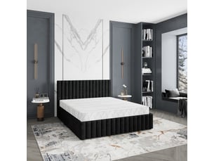 Lit coffre 200x200 cm <strong>MASSENO</strong> <strong></strong> coloris noir