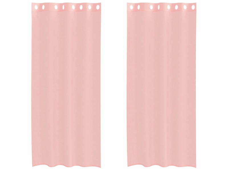  Lot de 2 rideaux en voile, voilages avec œillets rose 140x225 cm cf44399  - Conforama A