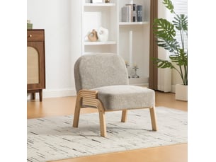 Fauteuil lounge scandinave en chenille gris
