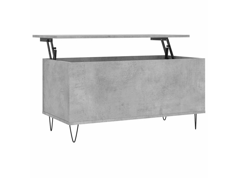  Table basse - table de salon - table à thé gris béton 90x44,5x45 cm bois d'ingénierie  - Conforama A