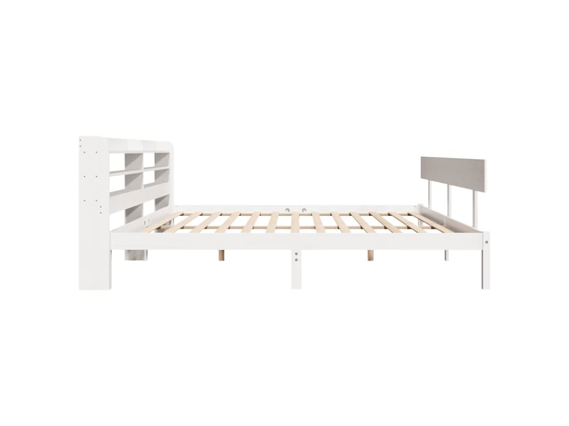  Lit double- lit adulte -  cadre de lit sans matelas blanc 180x200 cm bois massif de pin  - Conforama D