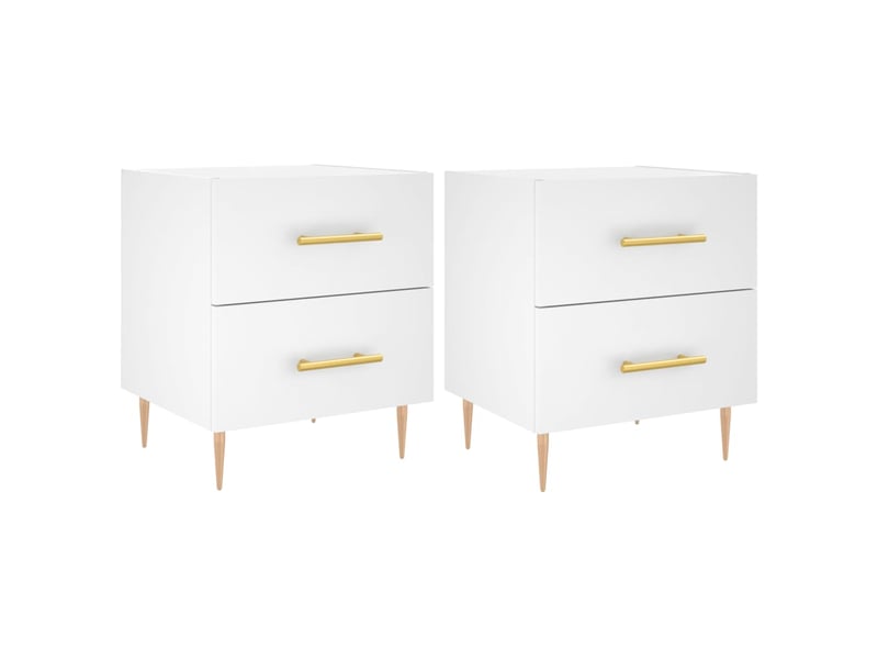 Tables de chevet 2 pièces blanc 40x35x47,5 cm bois d’ingénierie  - Conforama A