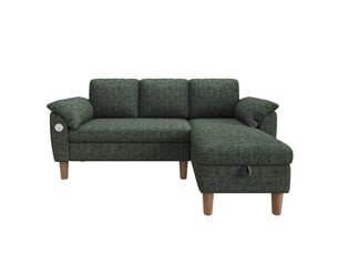 Canapé d'angle droit fixe LEYTN 3 places Tissu vert
