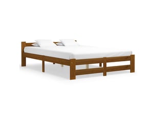 Lit 2 places 140x200 cm coloris marron
