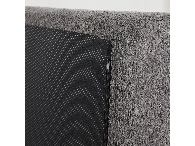 Canapé convertible modulaire 4 en 1 sans montage avec dossier réglable et 4 coussins en chenille gris - Conforama E