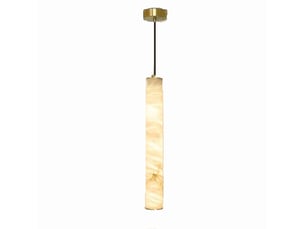 Suspension en marbre naturel 40cm, dorée – led lumière chaude, style chandelier moderne