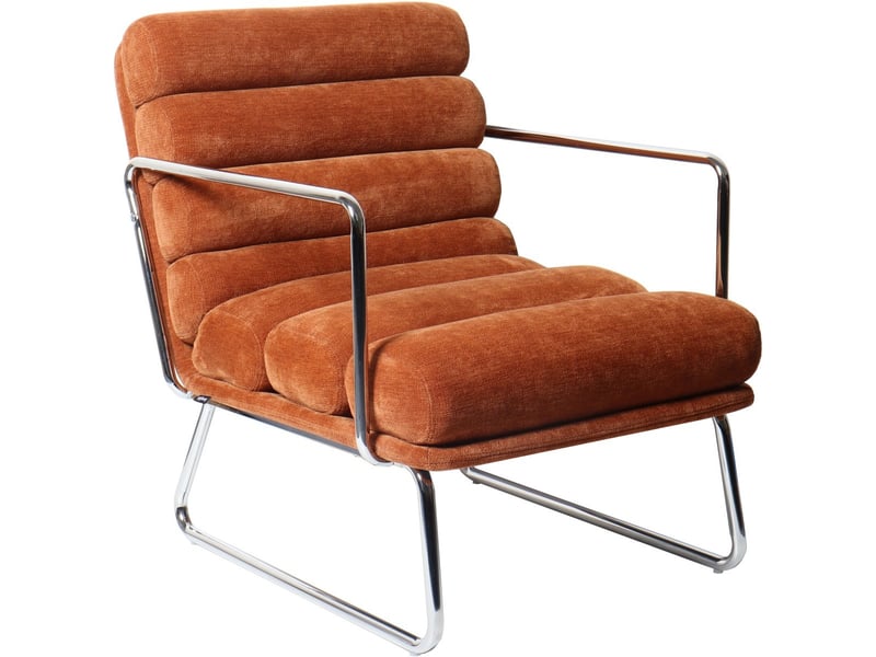  Fauteuil en tissu chenille terracotta - vania Vania - Conforama C