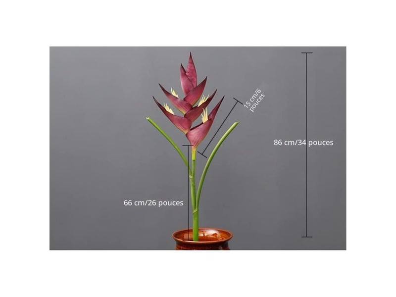 Grande fleur artificielle de 86 cm,1 tige de 7 pétales de fleurs artificielles fleurs permanentes,verdure d'intérieur ou d'extérieur pour maison,jardin,véranda,décoration de mariage(rouge)  - Conforama B