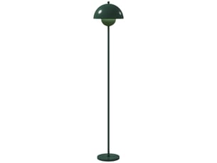 Lampadaire avec abat-jour semi-circulaire et interrupteur au pied, acier, ø 30 x 155 cm, vert