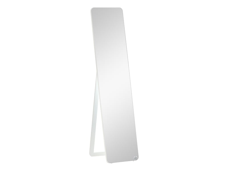  Miroir sur pied et mural rectangulaire dim. 37l x 43l x 156h cm blanc bois aspect  - Conforama B