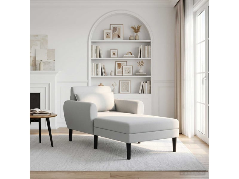  Vidaxl chaise longue gris clair velours granuleux  - Conforama B